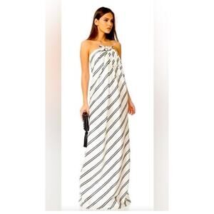 Halston Heritage Strapless Knot Front Formal Gown Boned Bodice Size 0 NWT